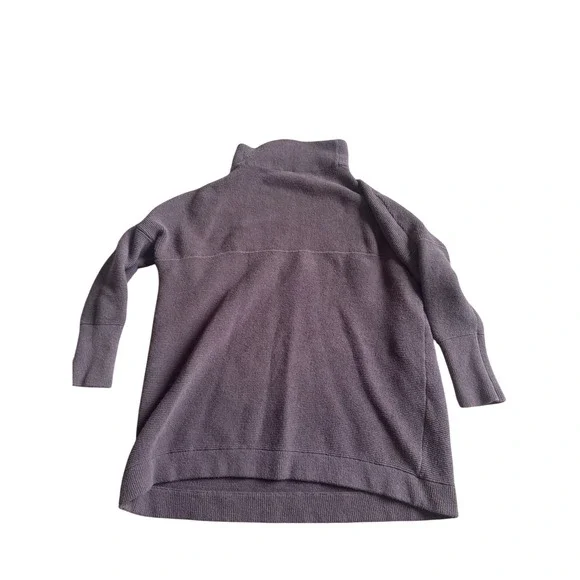 Free People Cowl Neck Tunic Sweater Medium Purple Oversized Knit Minimalist Boho - Picture 2 of 4
